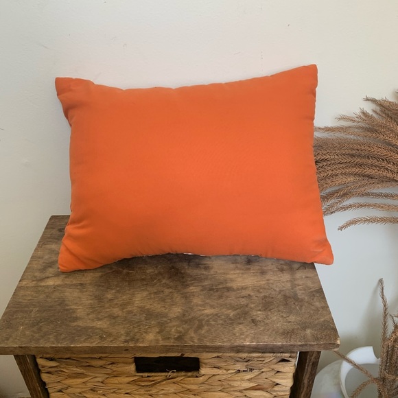 Orange Embroidered Boho Throw Pillow - Picture 3 of 4